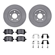 WDWH1-53003 Front Brake Disc and Pad Kit, Coated, Plain Surface, 305 mm, Ceramic, R1 GEO-Carbon Rotors with Ceramic Pads Series