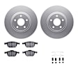 WDWH1-54080 Front Brake Disc and Pad Kit, Coated, Plain Surface, 300 mm, Ceramic, R1 GEO-Carbon Rotors with Ceramic Pads Series