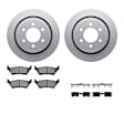 WDWH1-54121 Rear Brake Disc and Pad Kit, Coated, Plain Surface, 356 mm, Ceramic, R1 GEO-Carbon Rotors with Ceramic Pads Series