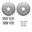 WDWH1-59046 Rear Brake Disc and Pad Kit, Coated, Plain Surface, 305 mm, Ceramic, R1 GEO-Carbon Rotors with Ceramic Pads Series