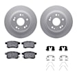 WDWH1-59052 Rear Brake Disc and Pad Kit, Coated, Plain Surface, 282 mm, Ceramic, R1 GEO-Carbon Rotors with Ceramic Pads Series