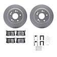 WDWH1-59083 Rear Brake Disc and Pad Kit, Coated, Plain Surface, 282 mm, Ceramic, R1 GEO-Carbon Rotors with Ceramic Pads Series