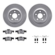 WDWH1-63055 Rear Brake Disc and Pad Kit, Coated, Plain Surface, 254 mm, Ceramic, R1 GEO-Carbon Rotors with Ceramic Pads Series