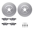 WDWH1-63061 Front Brake Disc and Pad Kit, Coated, Plain Surface, 330 mm, Ceramic, R1 GEO-Carbon Rotors with Ceramic Pads Series