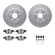 WDWH1-63064 Rear Brake Disc and Pad Kit, Coated, Plain Surface, 300 mm, Ceramic, R1 GEO-Carbon Rotors with Ceramic Pads Series