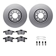 WDWH1-65015 Front Brake Disc and Pad Kit, Coated, Plain Surface, 305 mm, Ceramic, R1 GEO-Carbon Rotors with Ceramic Pads Series