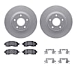 WDWH1-67062 Front Brake Disc and Pad Kit, Plain Surface Ceramic R1 GEO-Carbon Rotors with Ceramic Pads Series