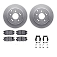 WDWH1-72013 Rear Brake Disc and Pad Kit, Plain Surface 284 mm Ceramic R1 GEO-Carbon Rotors with Ceramic Pads Series