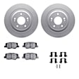 WDWH1-72031 Rear Brake Disc and Pad Kit, Coated, Plain Surface, 312 mm, Ceramic, R1 GEO-Carbon Rotors with Ceramic Pads Series