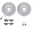 WDWH1-73051 Rear Brake Disc and Pad Kit, Coated, Plain Surface, 300 mm, Ceramic, R1 GEO-Carbon Rotors with Ceramic Pads Series