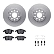 WDWH1-74035 Front Brake Disc and Pad Kit, Coated, Plain Surface, 287 mm, Ceramic, R1 GEO-Carbon Rotors with Ceramic Pads Series