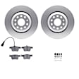 2018 Volkswagen Golf R - Rear Brake Disc and Pad Kit, Coated, Plain Surface, 310 mm, Ceramic, 2.0L 4Cyl, R1 GEO-Carbon Rotors with Ceramic Pads Series