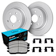 WDWH1-76060 Rear Brake Disc and Pad Kit, Plain Surface Ceramic R1 GEO-Carbon Rotors with Ceramic Pads Series