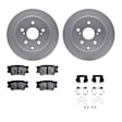 WDWH1-76087 Rear Brake Disc and Pad Kit, Coated, Plain Surface, 282 mm, Ceramic, R1 GEO-Carbon Rotors with Ceramic Pads Series