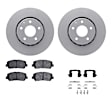 WDWH1-80033 Front Brake Disc and Pad Kit, Plain Surface Ceramic R1 GEO-Carbon Rotors with Ceramic Pads Series