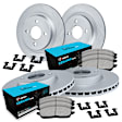 1996 Mazda Protege - Front and Rear Brake Disc and Pad Kit, Coated, Plain Surface, 267 mm, Ceramic, With Rear Disc; Front Caliper Casting Number 22-14, 1.8L 4Cyl, R1 GEO-Carbon Rotors with Ceramic Pads Series