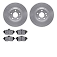 WDWN1-63009 Front Brake Disc and Pad Kit, Plain Surface Ceramic R1 GEO-Carbon Rotors with Ceramic Pads Series