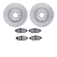 WDWN1-74013 Front Brake Disc and Pad Kit, Coated, Plain Surface, 340 mm, Ceramic, R1 GEO-Carbon Rotors with Ceramic Pads Series
