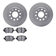 WDWN1-74017 Rear Brake Disc and Pad Kit, Coated, Plain Surface, 272 mm, Ceramic, R1 GEO-Carbon Rotors with Ceramic Pads Series