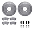 WFWH1-03039 Rear Brake Disc and Pad Kit, Plain Surface, 305 mm, Ceramic, AWD, R1 eLINE Silver Rotors with Ceramic Pads Series