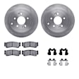 WFWH1-03048 Rear Brake Disc and Pad Kit, Plain Surface, 302 mm, Ceramic, R1 eLINE Silver Rotors with Ceramic Pads Series