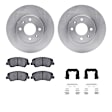 WFWH1-03072 Front Brake Disc and Pad Kit, Plain Surface, 257 mm, Ceramic, R1 eLINE Silver Rotors with Ceramic Pads Series