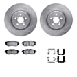 WFWH1-13037 Front Brake Disc and Pad Kit, Plain Surface, 330 mm, Ceramic, R1 eLINE Silver Rotors with Ceramic Pads Series