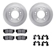 WFWH1-21019 Rear Brake Disc and Pad Kit, Plain Surface, 330 mm, Ceramic, R1 eLINE Silver Rotors with Ceramic Pads Series