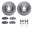 WFWH1-21044 Front Brake Disc and Pad Kit, Plain Surface, 320 mm, Ceramic, R1 eLINE Silver Rotors with Ceramic Pads Series