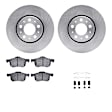 WFWH1-27048 Front Brake Disc and Pad Kit, Plain Surface, 305 mm, Ceramic, R1 eLINE Silver Rotors with Ceramic Pads Series