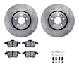 WFWH1-27060 Front Brake Disc and Pad Kit, Plain Surface, 315 mm, Ceramic, R1 eLINE Silver Rotors with Ceramic Pads Series