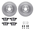 WFWH1-27072 Rear Brake Disc and Pad Kit, Plain Surface, 330 mm, Ceramic, R1 eLINE Silver Rotors with Ceramic Pads Series