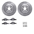 WFWH1-31140 Front Brake Disc and Pad Kit, Plain Surface, 348 mm, Ceramic, R1 eLINE Silver Rotors with Ceramic Pads Series