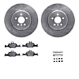 WFWH1-31140 Front Brake Disc and Pad Kit, Plain Surface, 348 mm, Ceramic, R1 eLINE Silver Rotors with Ceramic Pads Series