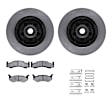 WFWH1-39009 Front Brake Disc and Pad Kit, Plain Surface, 305 mm, Ceramic, R1 eLINE Silver Rotors with Ceramic Pads Series