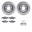 WFWH1-40080 Front Brake Disc and Pad Kit, Plain Surface, 292 mm, Ceramic, R1 eLINE Silver Rotors with Ceramic Pads Series