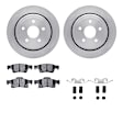 WFWH1-42042 Rear Brake Disc and Pad Kit, Plain Surface, 330 mm, Ceramic, R1 eLINE Silver Rotors with Ceramic Pads Series