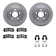 WFWH1-45014 Rear Brake Disc and Pad Kit, Plain Surface, 305 mm, Ceramic, R1 eLINE Silver Rotors with Ceramic Pads Series