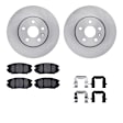 WFWH1-45022 Front Brake Disc and Pad Kit, Plain Surface, 345 mm, Ceramic, R1 eLINE Silver Rotors with Ceramic Pads Series