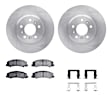 WFWH1-45023 Front Brake Disc and Pad Kit, Plain Surface, 305 mm, Ceramic, R1 eLINE Silver Rotors with Ceramic Pads Series