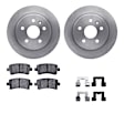 WFWH1-45026 Rear Brake Disc and Pad Kit, Plain Surface Ceramic R1 eLINE Silver Rotors with Ceramic Pads Series