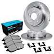WFWH1-45026 Rear Brake Disc and Pad Kit, Plain Surface Ceramic R1 eLINE Silver Rotors with Ceramic Pads Series