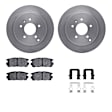 WFWH1-47061 Rear Brake Disc and Pad Kit, Plain Surface Ceramic R1 eLINE Silver Rotors with Ceramic Pads Series