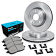 WFWH1-47061 Rear Brake Disc and Pad Kit, Plain Surface Ceramic R1 eLINE Silver Rotors with Ceramic Pads Series