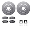 WFWH1-49002 Rear Brake Disc and Pad Kit, Plain Surface, 330 mm, Ceramic, R1 eLINE Silver Rotors with Ceramic Pads Series