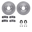 WFWH1-52011 Rear Brake Disc and Pad Kit, Plain Surface, 279 mm, Ceramic, R1 eLINE Silver Rotors with Ceramic Pads Series