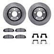 WFWH1-52023 Front Brake Disc and Pad Kit, Plain Surface, 305 mm, Ceramic, R1 eLINE Silver Rotors with Ceramic Pads Series