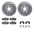 WFWH1-52025 Rear Brake Disc and Pad Kit, Plain Surface, 302 mm, Ceramic, R1 eLINE Silver Rotors with Ceramic Pads Series