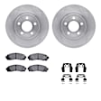 WFWH1-54139 Front Brake Disc and Pad Kit, Plain Surface, 320 mm, Ceramic, 4WD, R1 eLINE Silver Rotors with Ceramic Pads Series