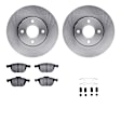 WFWH1-54166 Front Brake Disc and Pad Kit, Plain Surface, 297 mm, Ceramic, R1 eLINE Silver Rotors with Ceramic Pads Series